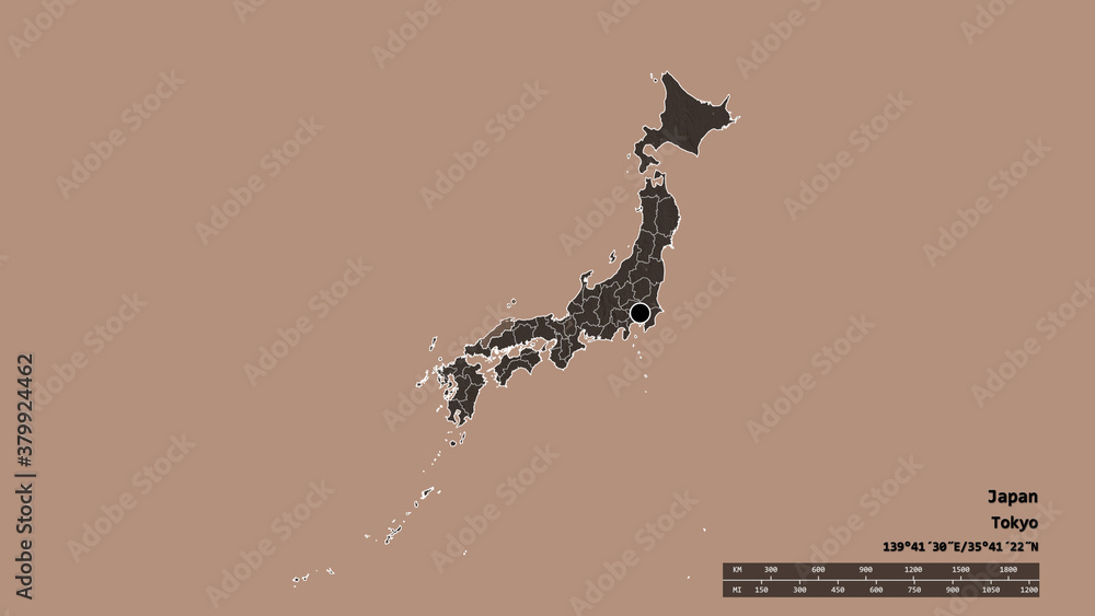 Location of Shimane, prefecture of Japan,. Administrative Location of Shimane, prefecture of Japan,. Administrative