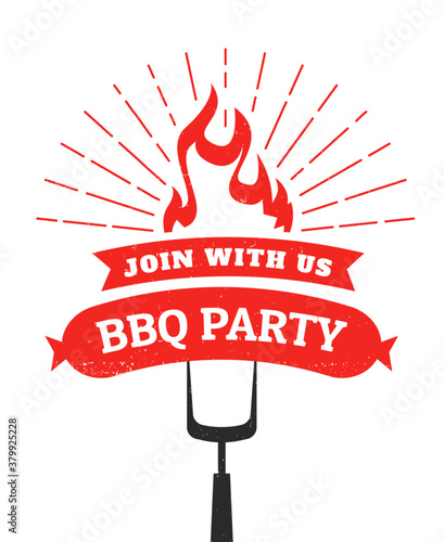 BBQ Party Invitation Card, Barbecue Food Poster
