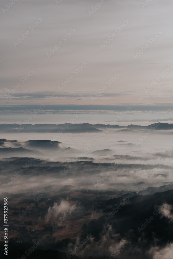 Landscape view from the top of the mountain Landscape view from the top of the mountain