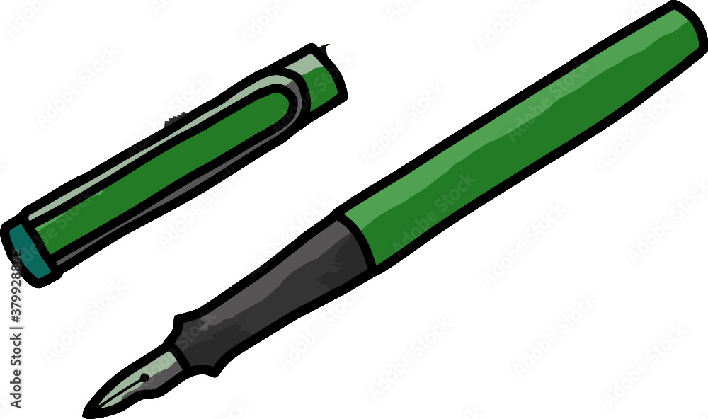 Fototapeta premium colorful hand drawn vector fountain pen