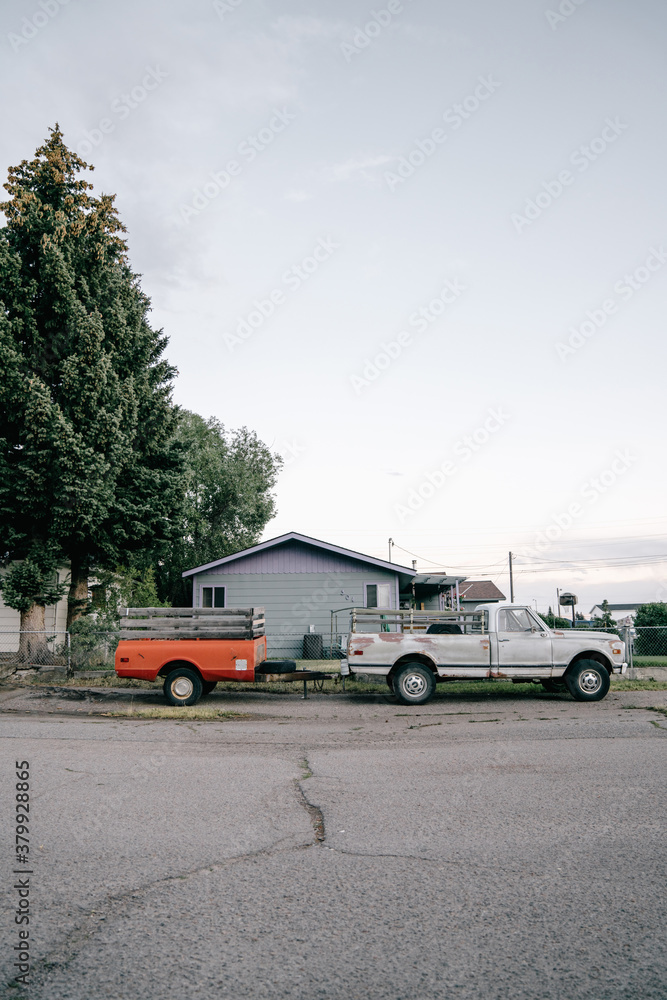 Old school truck in the mountains of Montana.