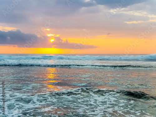 Amazing sunset view on Indian ocean at Bali  Indonesia