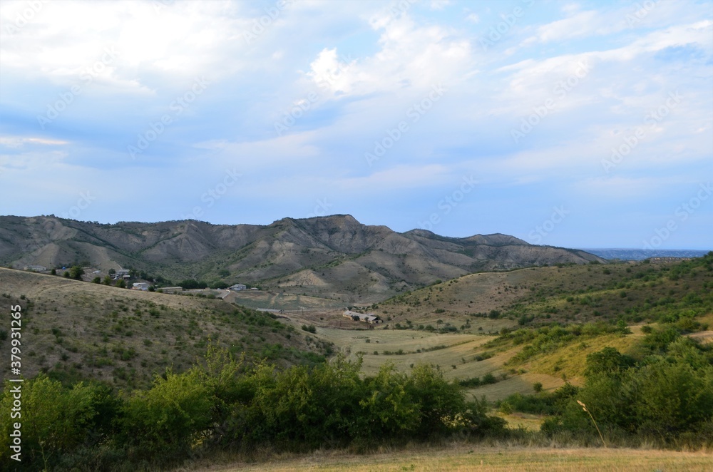 Fototapeta premium mountains, plain nature of Dagestan. Blue sky