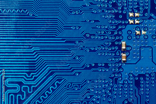 Blue printed circuit board background