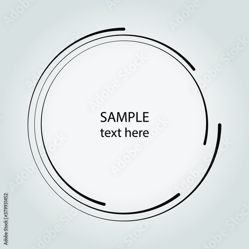 Curvy black speed lines in round form. Geometric art. Trendy design element for frame, logo, tattoo, sign, symbol, web, prints, posters, template, pattern and abstract background