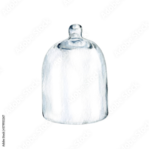 Fototapeta Watercolor glass cupola illustration for diy bakery projects