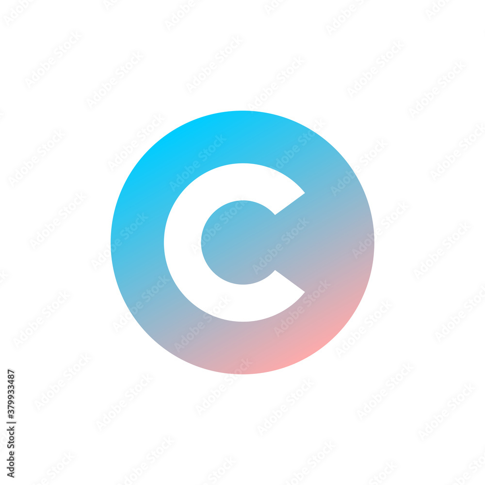 feminine vector. gradient letter C, good for beauty business logo feminine vector. gradient letter C, good for beauty business logo