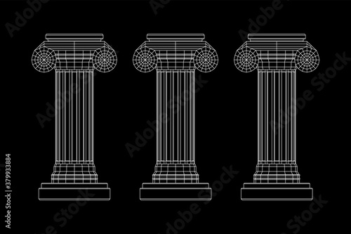 Vászonkép Greek ionic column. Ancient pillars.