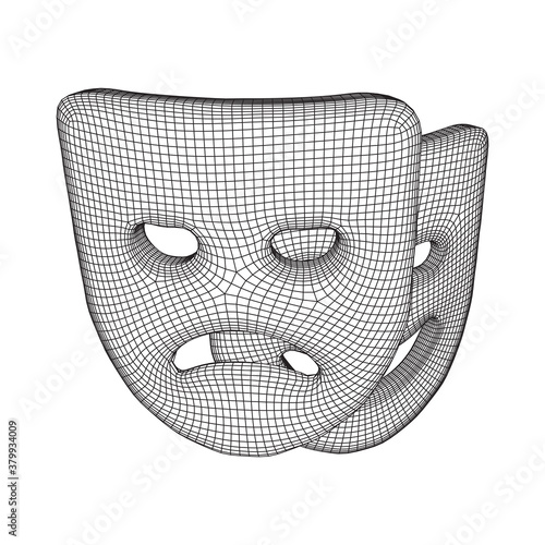 Theatrical masks tragedy and comedy character