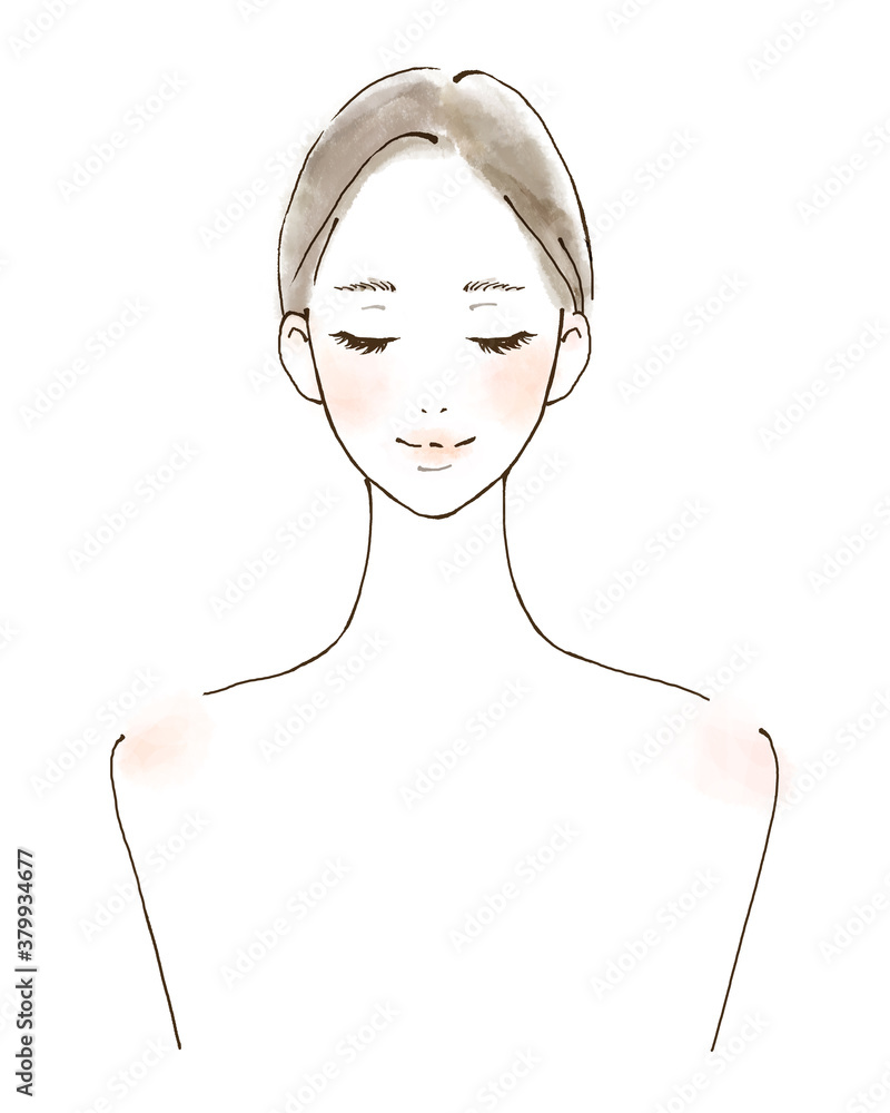 美容 健康的な女性 笑顔のイラスト