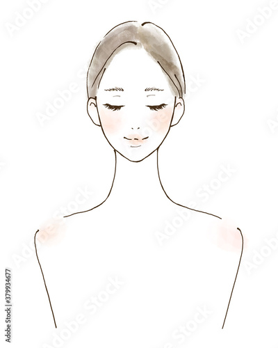 Obraz na płótnie 美容 健康的な女性 笑顔のイラスト w salonie