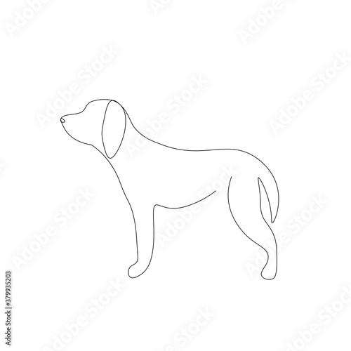 Dog one line drawing  cute puppy vector illustration