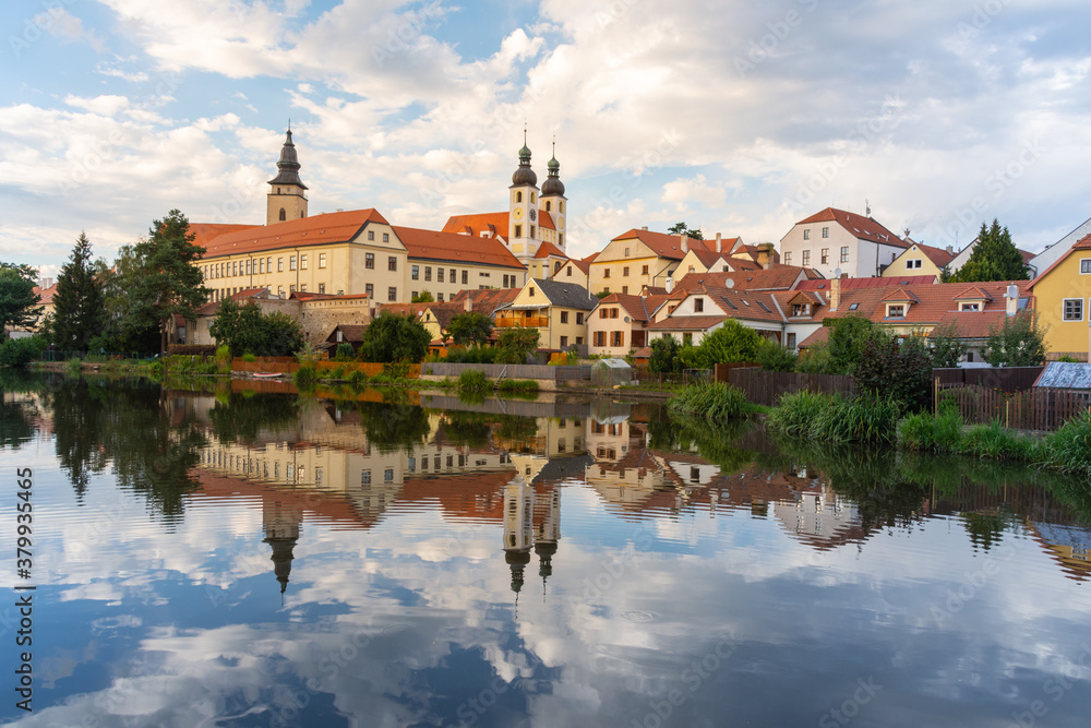 View towerads the Castle of Telc in the Czech Republic, UNESCO