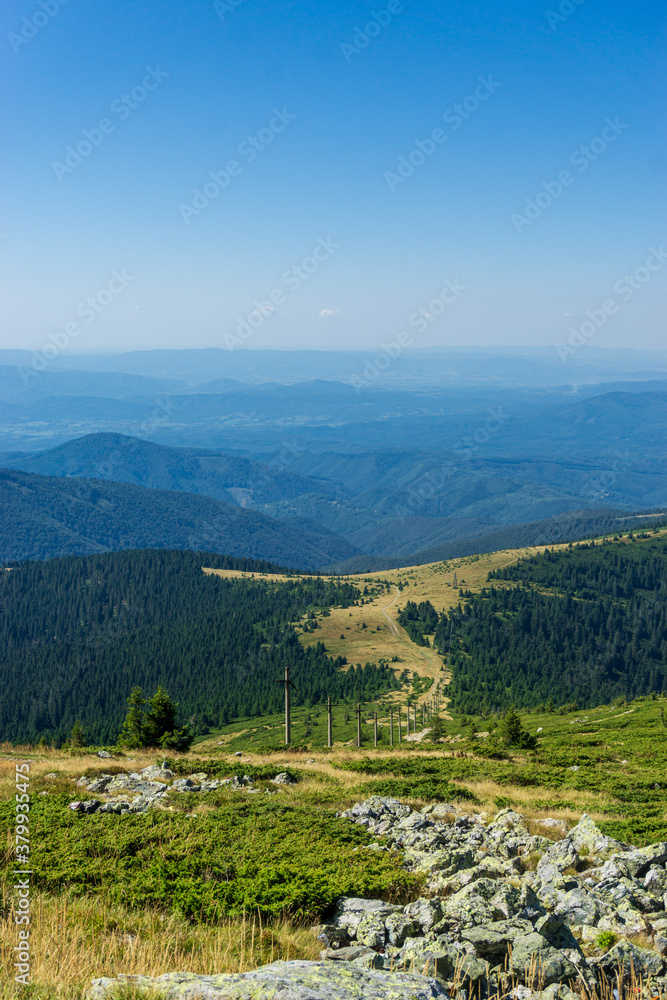 Beautiful view over the Carpathian Mountains