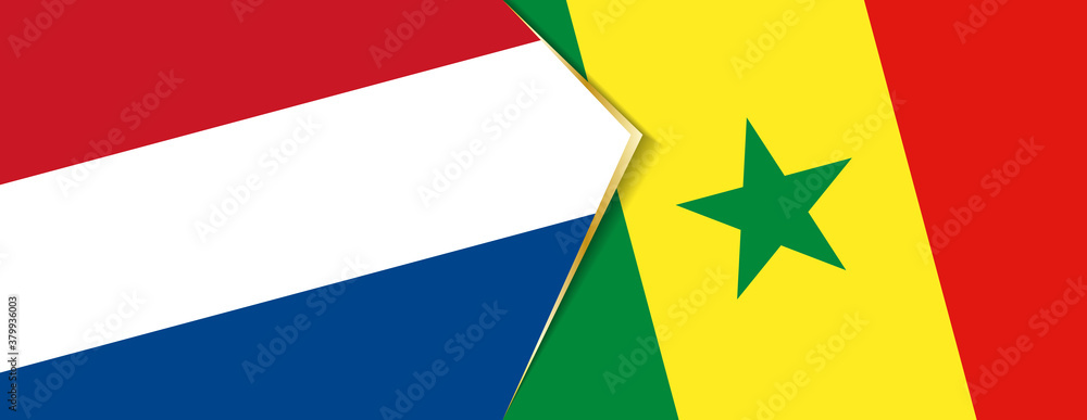 Netherlands and Senegal flags, two vector flags. Netherlands and Senegal flags, two vector flags.