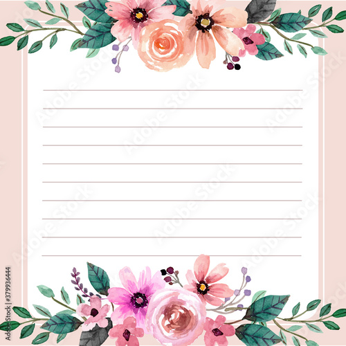  Creamy Rose Floral Watercolor Sticky Notes Template