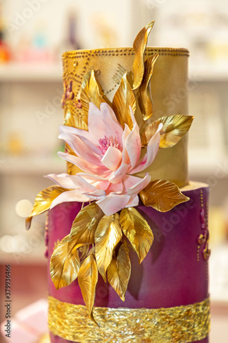 Golden Cake With Flower