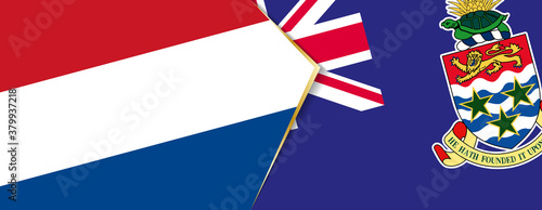 Netherlands and Cayman Islands flags, two vector flags.