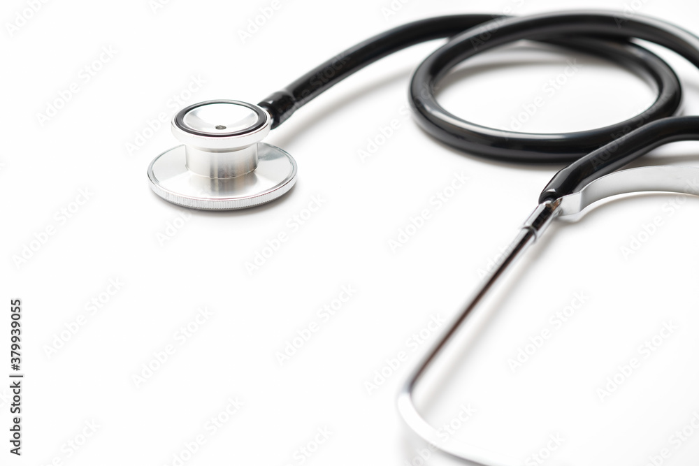 Stethoscope on white background, Medical equipment Stethoscope on white background, Medical equipment