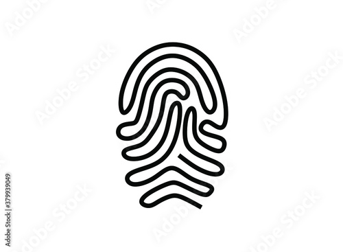 Continuous one line drawing of a fingerprint illustration vector
