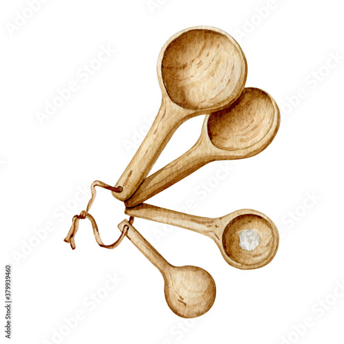 Watercolor kitchen utensils clipart for bakery decoration