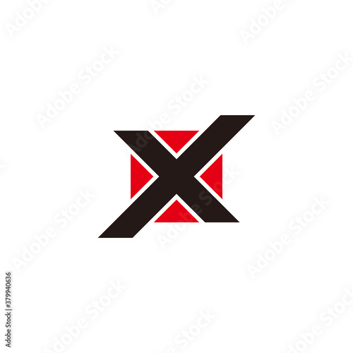 letter x square geometric colorful logo vector