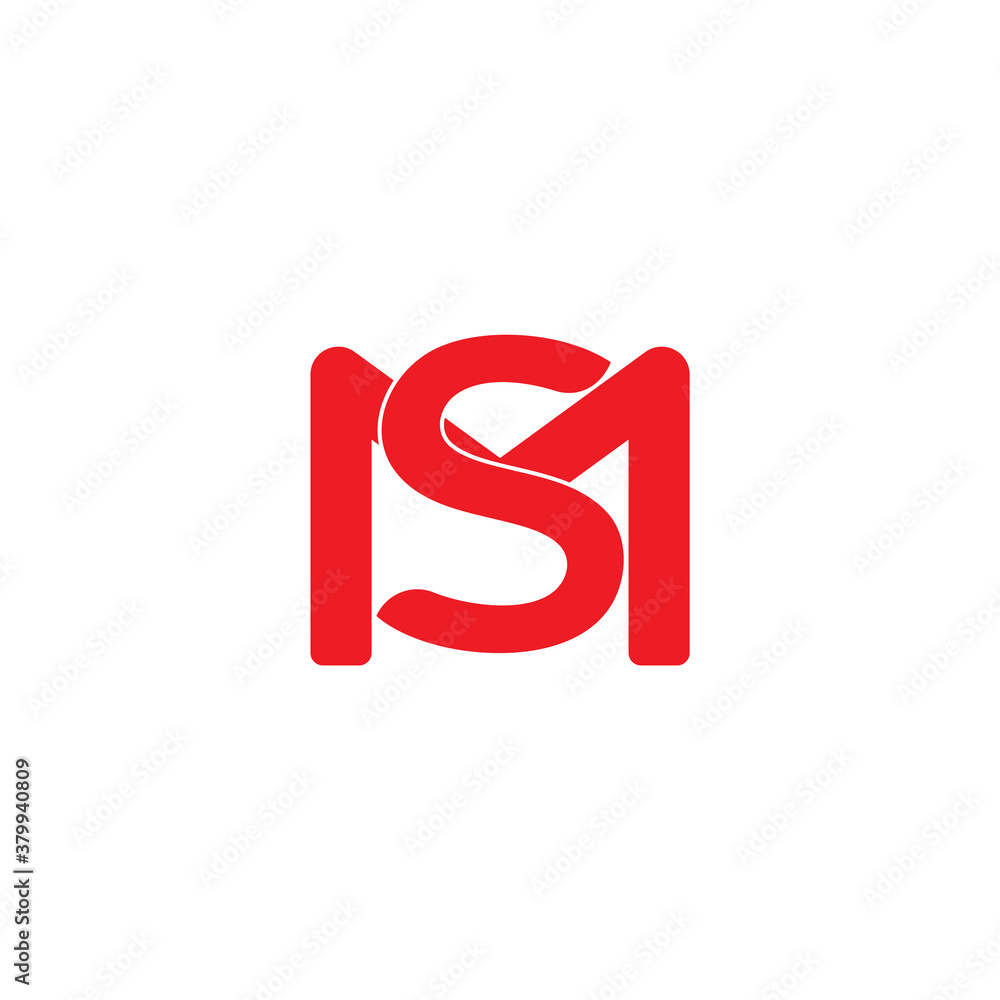 letter ms simple linked font design logo vector letter ms simple linked font design logo vector