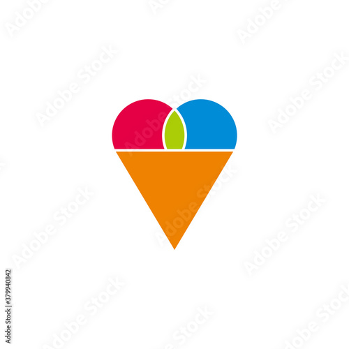 ice cream cone simple geometric colorful symbol vector Free Download ice cream cone simple geometric colorful symbol vector - GFXLoad