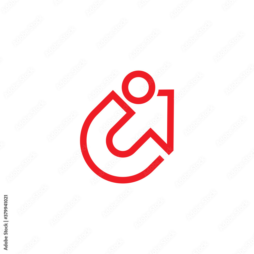 letter ic arrow up simple geometric line logo vector letter ic arrow up simple geometric line logo vector