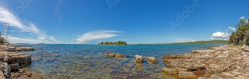 View over typical coast landscape of Istria in summer