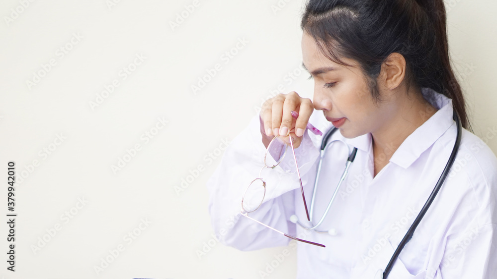 Medical physician doctor woman, Young doing a record in book concept. Medical physician doctor woman, Young doing a record in book concept.