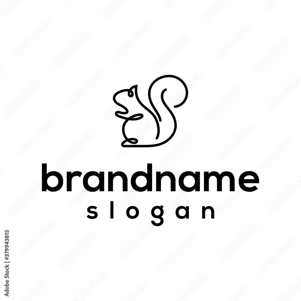 Simple squirrel logo design vector Simple squirrel logo design vector