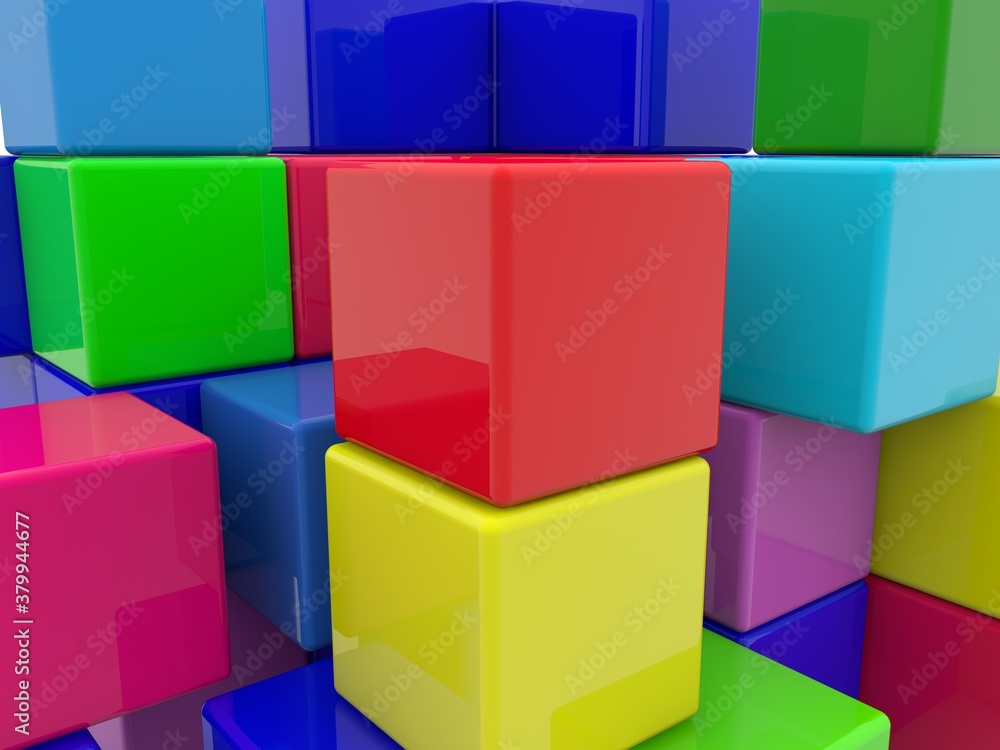 Colorful toy blocks close-up Colorful toy blocks close-up