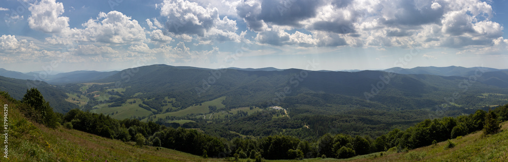 panorama view from the top of the mountain in Poland