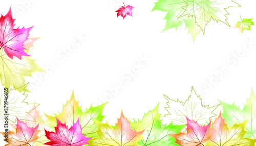 Watercoloured autumn floral background with empty space for text