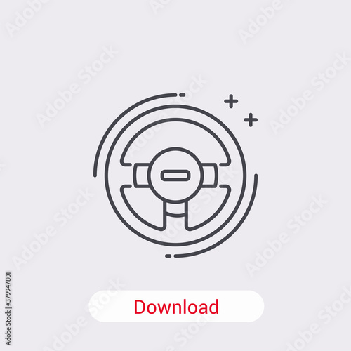 Steering wheel icon isolated on background. Car symbol modern, simple, vector, icon for website design, mobile app, ui. Vector Illustration