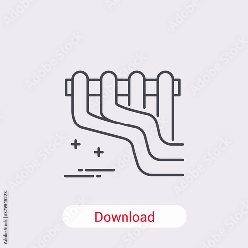 Car exhaust header icon isolated on background. Mechanical symbol modern  simple  vector  icon for website design  mobile app  ui. Vector Illustration