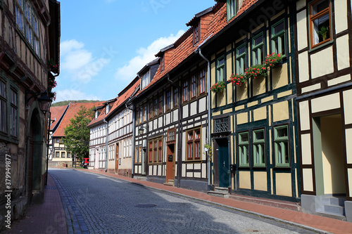 Die Rittergasse mit Fachwerkhäusern in Stolberg. Stolberg, Sachsen-Anhalt, Deutschland, Europa