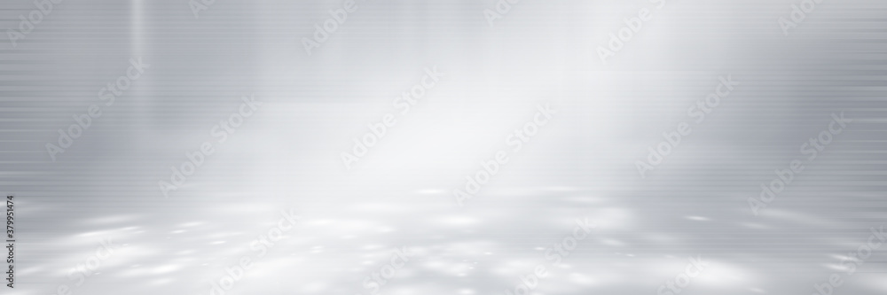 Obraz premium soft gray studio room background, grey floor backdrop with spotlight.