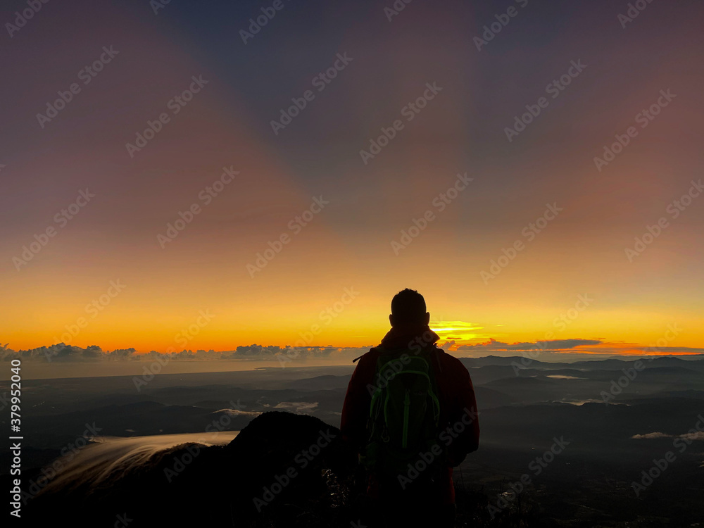 silhouette of a person in the sunrise silhouette of a person in the sunrise