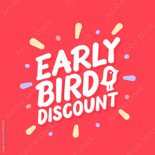 Early bird. Vector lettering banner.