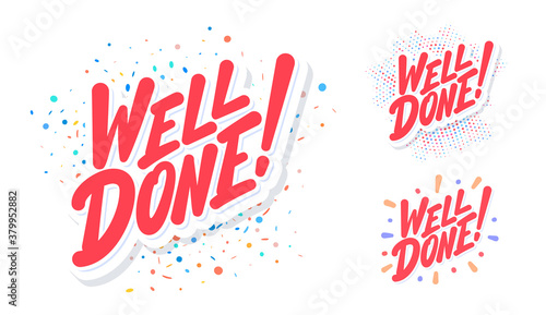 Well done. Vector lettering banners set.
