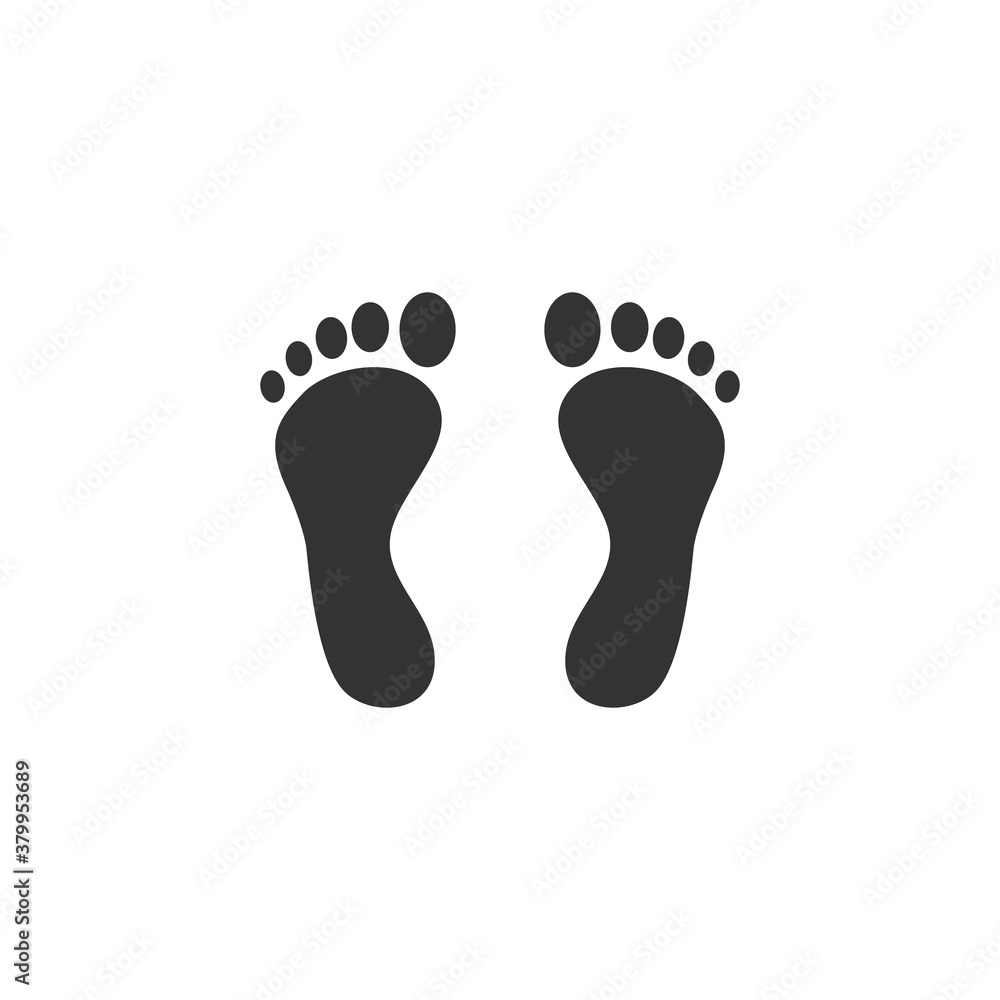 Human foot prints isolated on a white background Human foot prints isolated on a white background