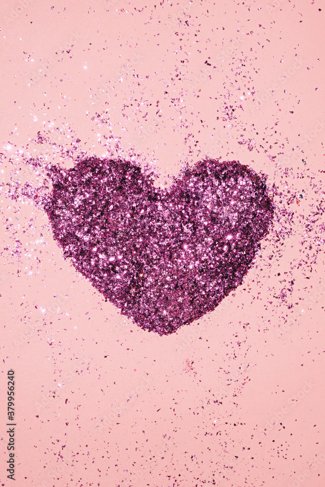 Heart made with purple sparkles Heart made with purple sparkles