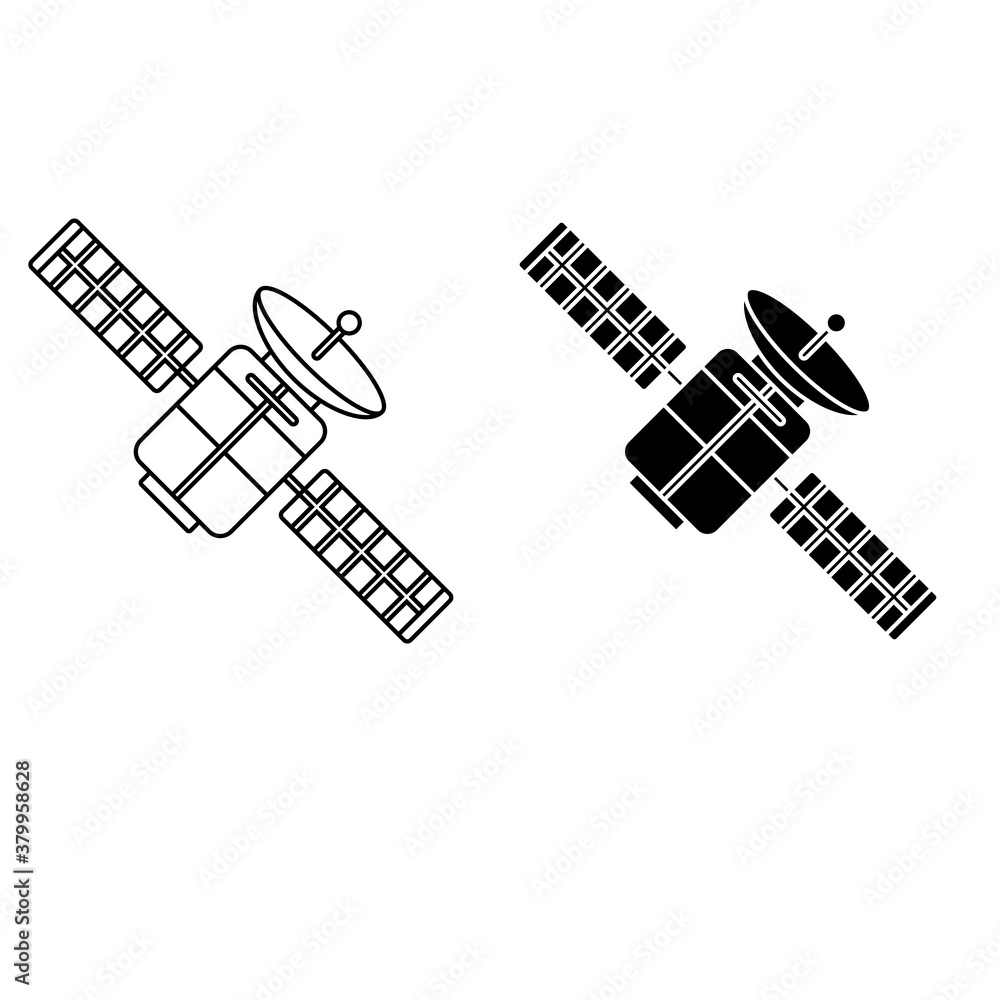 Satellite icon vector set. broadcast illustration sign collection. radar symbol.