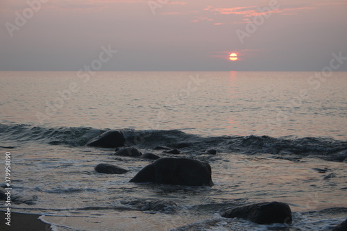 Beautiful Summer sunset at Shimasakurai, Itoshima, Fukuoka, Kyushu, Japan  photo