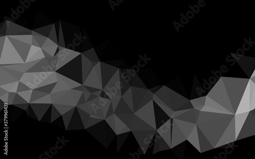 Dark Silver  Gray vector low poly cover. Shining illustration  which consist of triangles. Template for a cell phone background.