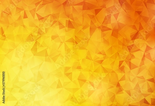 Light Red, Yellow vector polygon abstract backdrop.