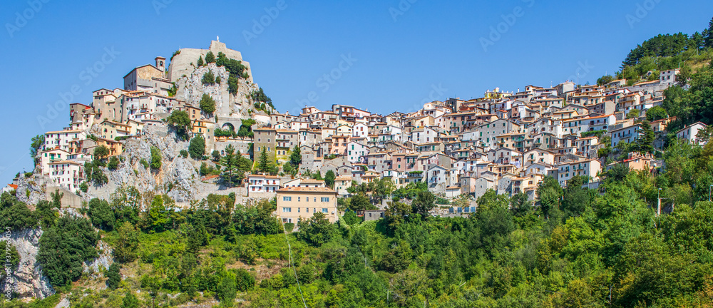 Cervara di Roma, Italy - one of the most picturesque villages of the Apennine Mountains, Cervara lies around 1000 above the sea level, watching the Aniene river valley from the top 
