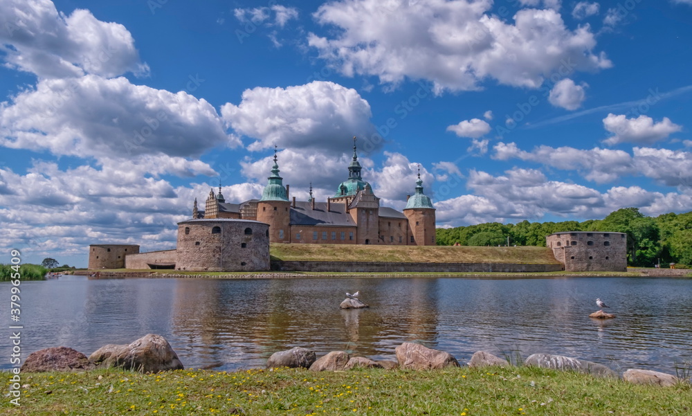 Historical castle in Kalmar by beautiful day, Sweden